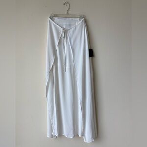 Lulu's White Wrap Maxi Skirt with Tie Front
